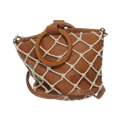 Sac à main (Marron, Beige) de Mango Coton, Lin, Polyester, Polyuréthane