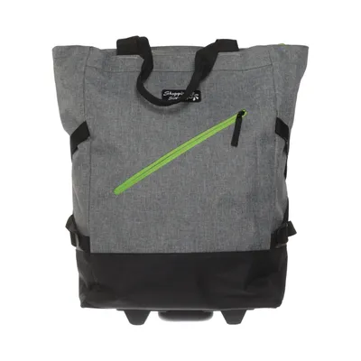 Chariot de course pliable (Gris, Noir, Vert) de Shopping Shop Polyester