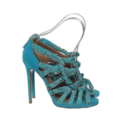 Sandaletten (Turquoise) van Tabitha Simmons Leer