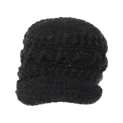 Flat cap (Black) from Seeberger Acrylic, Wool