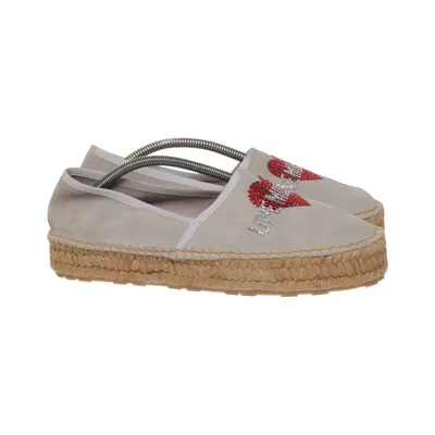 Espadrillos (Beige, Rød, Sølv) fra Love Moschino Læder