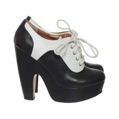 Bottes à talons (Noir, Blanc) de Shellys Cuir