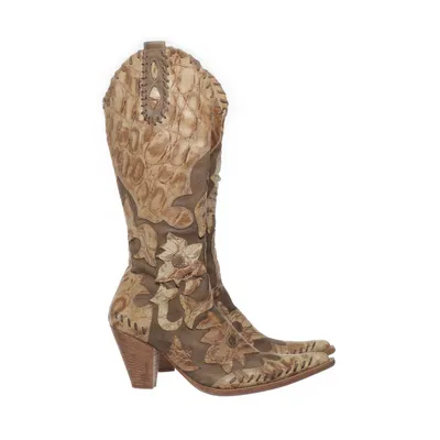 Cowboylaarzen (Beige, Meerkleurig) Leer
