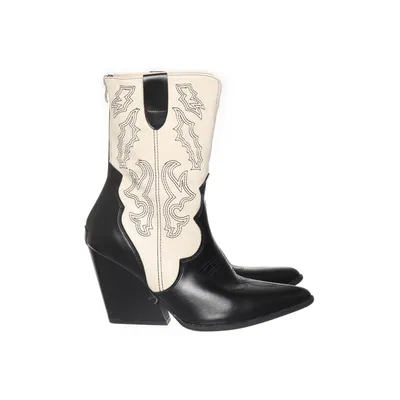 Cowboylaarzen (Zwart, Wit)