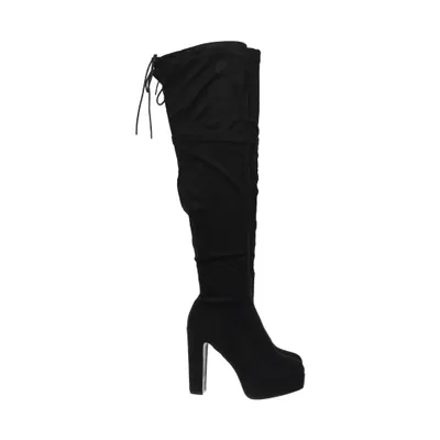 Bottes (Noir) de Ideal Shoes Faux cuir, Suédine, Polyuréthane