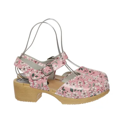 Clogs (Pink, Multicolored) from Svensk Fotriktig Trätoffel Leather