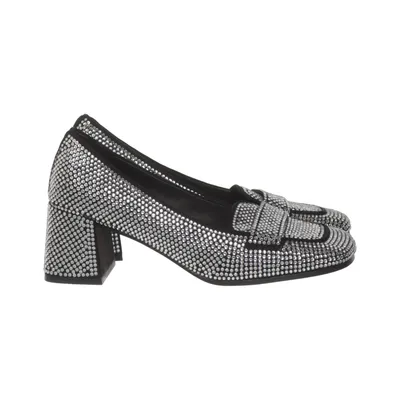 Loafers (Silver, Black) from Bibi Lou Leather
