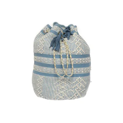 Ryggsäck (Blå, Vit) från Zara Girls Bomull, Skinn