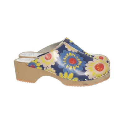 Clogs (Blue, Multicolored) from Moheda Leather
