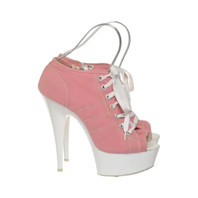 Heeled boots (Pink, White) from Pleaser
