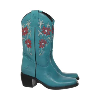 Cowboylaarzen (Turquoise, Meerkleurig) van Morris Leer