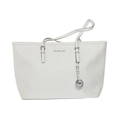 Handbag (Jet Set Travel Medium Logo Top-Zip Tote) from Michael Kors Leather