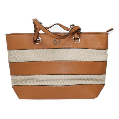 Handväska (Brun, Beige) från NYPD Polyester, Polyuretan