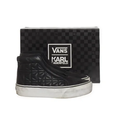 Chaussures d'été en toile (Noir, Blanc) de Karl Lagerfeld x Vans Cuir
