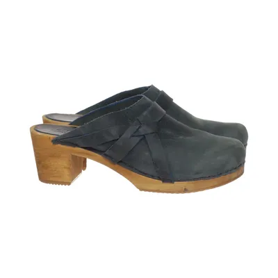 Clogs (Blue) from Sanita Leather, Suede