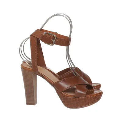 High heel sandals (Brown) from Eden Leather