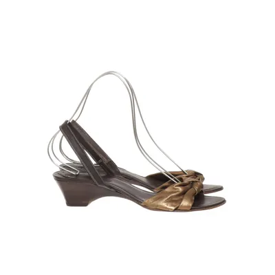 High heel sandals (Brown, Gold) from Lea Foscati Leather