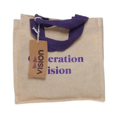 Sac en toile (Beige, Violet) de Vision Coton
