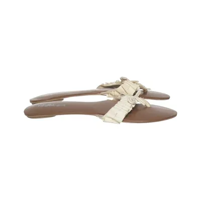Flip-flops (White, Brown) from Buffalo Girl Leather