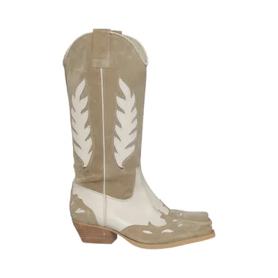 Cowboyboots (Beige, Weiß) von Sacha Leder