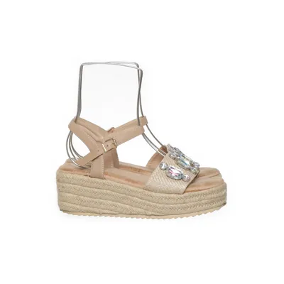 Wedges (Beige, White) from Ella Cruz