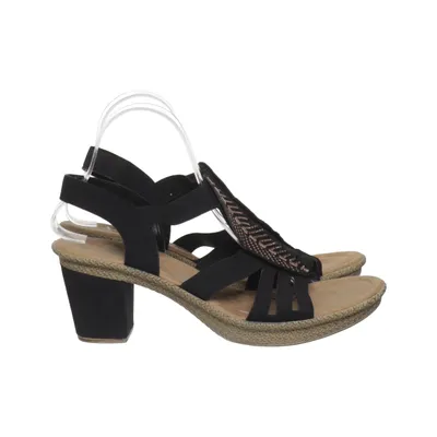High heel sandals (Black) from Rieker Antistress