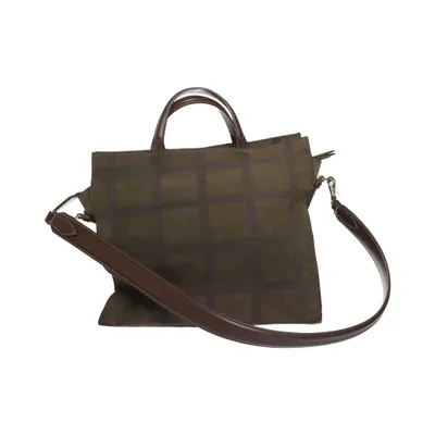 Sac à bandoulière (Marron, Vert) de Zara Cuir
