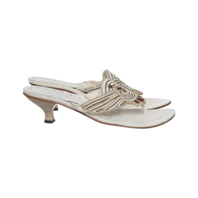 Tongs (Blanc, Multicolore) de CafèNoir Cuir