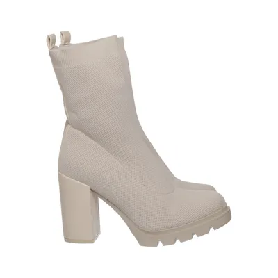 Heeled boots (Beige) from Super Me