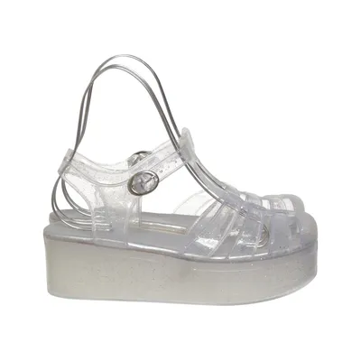 Sandaler (Transparent, Sølv) fra BoSko Polyurethan