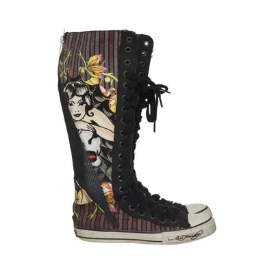 Canvas schoenen (Zwart, Meerkleurig) van Ed Hardy Katoen, Polyurethaan