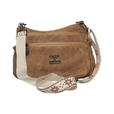 Shoulder-bag (Brown, Beige) from Jingpin