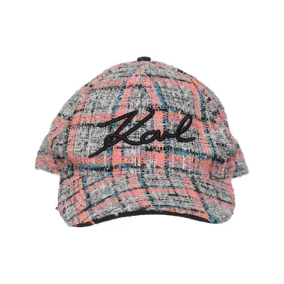 Baseballkasket (Grå, Flerfarvet) fra Karl Lagerfeld Akryl, Bomuld, Polyamid, Polyester, Viscose