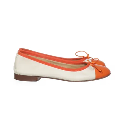 Ballet flats (White, Orange) from Saint Tropez Leather