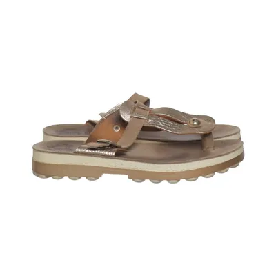 Sandals (Brown, Gold) from Fantasie Leather