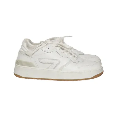 Baskets (Blanc, Marron) de Hub Cuir