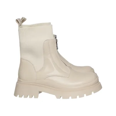 Enkellaarzen (Beige) van Kayla Leer