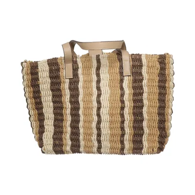 Strandtaske (Brun, Beige, Hvid) fra Sfera Femme Collection Metallfiber