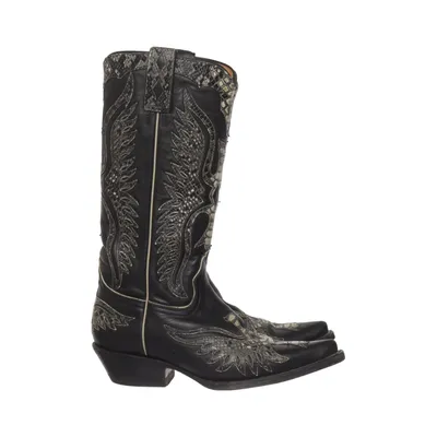 Bottes de cow-boy (Noir, Gris) de Buffalo Cuir