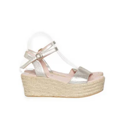 Chaussure compensées (Argent, Rose, Beige) de Pretty Ballerinas Cuir