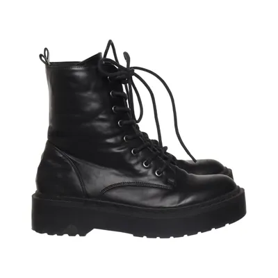 Laced boots (Black) from Rubi Faux leather
