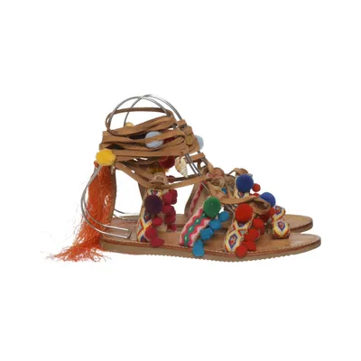 Gladiator sandalen (Bruin, Meerkleurig) van Alma en Pena Leer