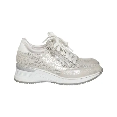 Baskets (Argent, Blanc) de Rieker Antistress Cuir