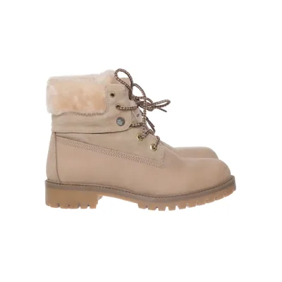 Bottes à lacets (Beige) de Landrover Cuir, Fausse fourrure