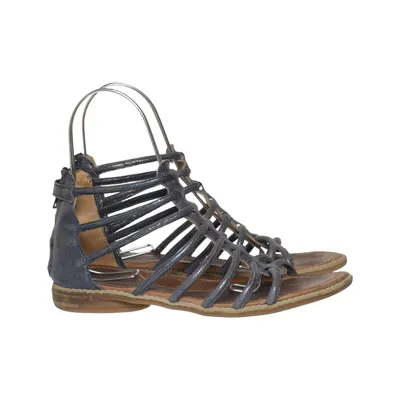 Sandales gladiateur (Bleu, Marron) de Clic Cuir