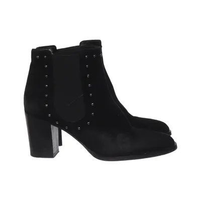 Heeled boots (Black) from Angela C Leather, Suede