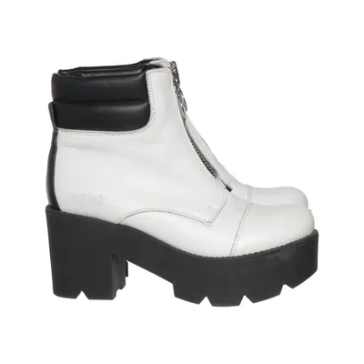 Heeled boots (White, Black) from Johnny Bulls Polyurethane