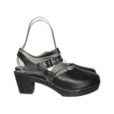 Klompen (Zwart) van Swedish Clogs Leer