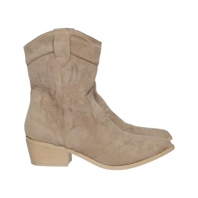 Laarzen met hak (Beige) van Marquiiz Imitatie suède, Polyurethaan