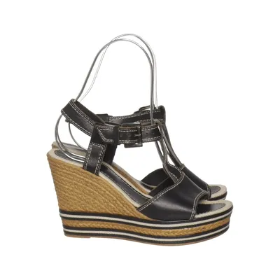 Wedges (Black, Beige) from D for Dasia Leather